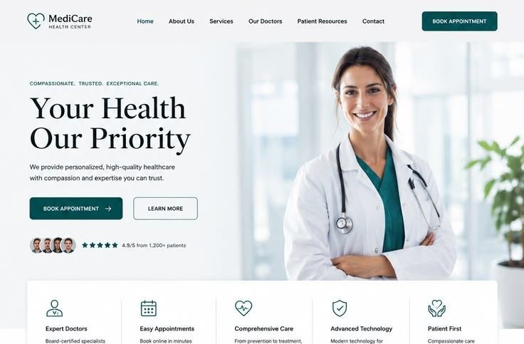 Anaverse Hospital website design
