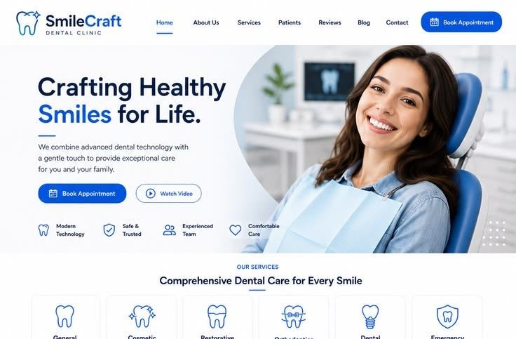 SmileCraft Dental website design